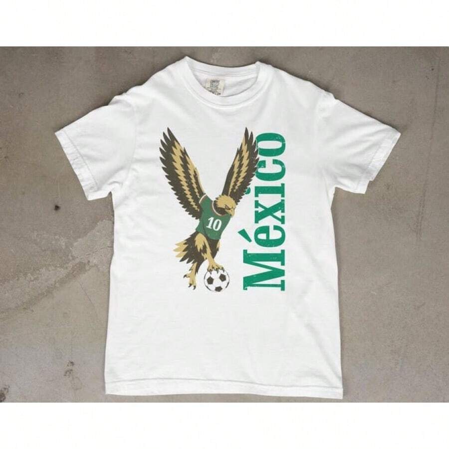 Camiseta de fútbol vintage del Águila de México, camiseta del club de fútbol El Tri, camiseta de la Copa Mundial de México, camiseta gráfica de fútbol mexicano - Negro - Ver 1