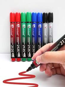 1pc/14pcs Non-Erasable Colored Permanent Markers, Fine Tip 2-3mm Quick Drying Fade-Resistant Suitable For Black And Smooth Surfaces Graffiti Writing Coloring Professional Art Creation Use, Back To School - Round Tip - View 2