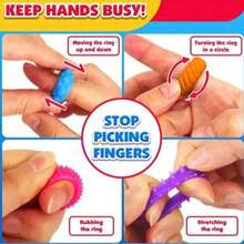6pcs Silicone Finger Spinner Rings - Sensory Toys With Varied Textures And Color Combinations, Helpful For Maintaining Calmness And Focus, Suitable For Classroom Rewards, Birthday Gifts, And Travel Entertainment - Multicolor - View 2