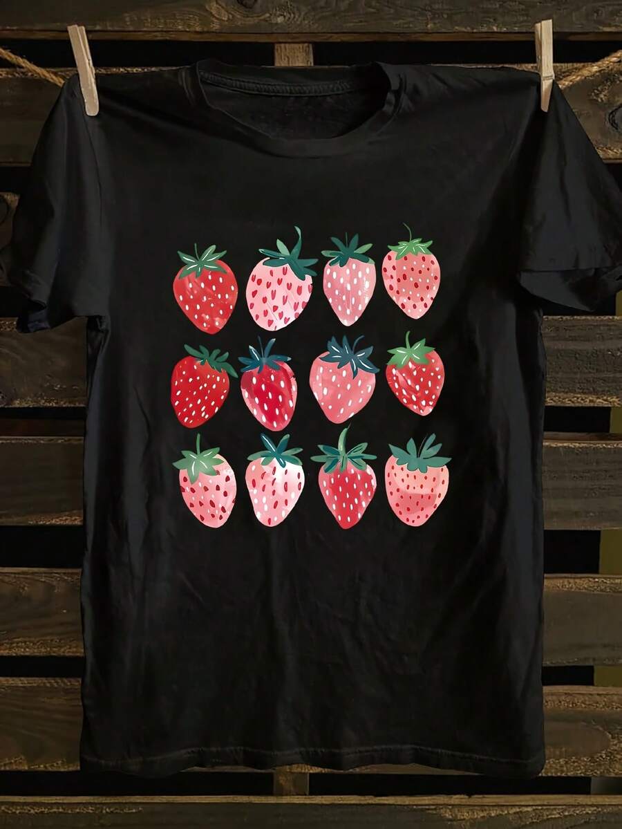 Talla Grande, Camiseta de Manga Corta para Mujer - Estampado de Letras Bonitas - Blusa de Cuello Redondo, Ropa Casual de Verano y Primavera, Top Cómodo Talla Grande para Mujeres 18+ Meses (Lavable a Máquina)