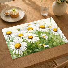 1 pieza Mantel individual de lino con estampado floral, tapete para desayuno, posavasos de café, base para tazón, accesorio de cocina, fácil de limpiar, apto para el hogar, restaurante, decoración del comedor, regalo festivo, regalo para amigos, juego de múltiples piezas - Multicolor - Ver 8