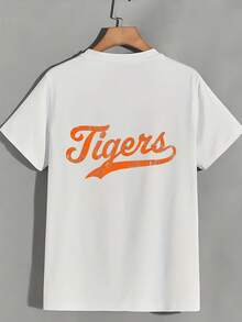 Camiseta de manga corta con estampado de tigre de 180 g para mujer, camiseta casual suave, regalo de moda de verano, adecuada para la familia, la empresa y la formación de equipos, Top vintage 2024 - Camiseta unisex de algodón holgada de manga corta y cuello redondo estilo vintage urbano. - Blanco - Ver 2