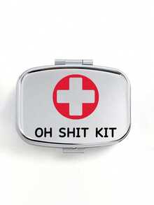 Square Pill Box, Printed With Capsule, Tablet, Letter, Pill Bottle Patterns, Portable Medication Storage Compartment, Mini Metal Storage Box, Portable Jewelry And Pill Box, Travel Pill Box, Large Capacity Compartment, Weekly Medication Organizer, Suitable For Daily Medication And Vitamins, Essential For Doctors And Nurses, Emergency Needs, Travel, Hiking Emergency Rescue, Personalized Creative Gift With Cartoon Logo - View 15