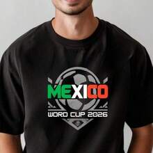 Camiseta de la Copa Mundial 2026, Camiseta con los Colores de la Bandera de México, Camiseta de Fanático de México, Camiseta de Fútbol 2026, Camiseta Gráfica para Fanáticos del Deporte, Regalo de la Copa Mundial, Camiseta de Fanático del Fútbol - Negro - Ver 6