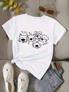 Un grupo de perros blusas para mujer - Blanco - Ver 8