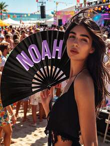 Personalized Photo Handheld Fan, Customized Bamboo Wood Folding Fan, Suitable For Weddings, Dance Events, Parties, As Well As Cosplay, Salon, Concerts And Other Special Occasions Decorative Gift - Multicolor - View 7