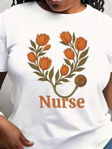 Sudadera con Capucha Estilo Vintage de Enfermera con Estampado de Estetoscopio TULIPS, Regalo para Trabajadores de la Salud, Camiseta Unisex, Top Profesional de Enfermería, Ropa Casual para Enfermeras - Blanco - Ver 1