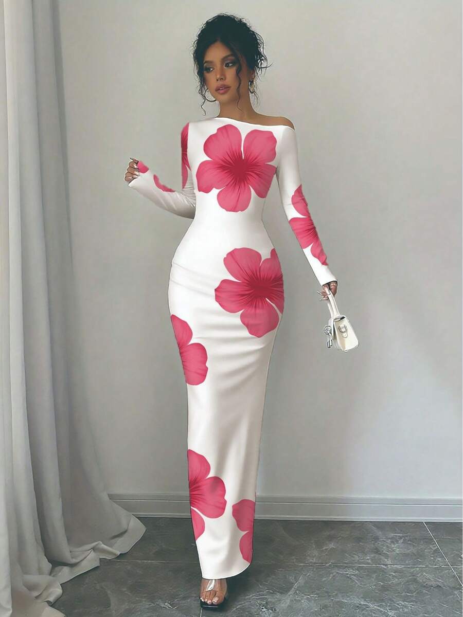Spring 2026 Collection: Women's Elegant Polyester Fitted Dress With Strapless Neckline - 藍色 - 查看 1