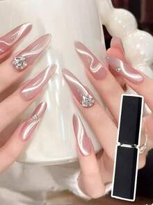 1/2 Nam châm trang trí móng tay mới, có nắp bảo vệ, hình trụ và hình vuông, lực từ mạnh, thích hợp cho kiểu móng ruy băng/mắt mèo, dễ sử dụng. - Nhiều màu - Xem 2