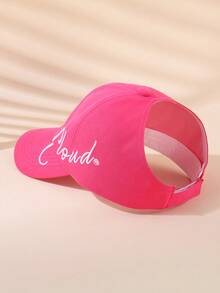 1pc Girls' Embroidered Letter Ponytail Baseball Cap, Breathable Sun Protection Outdoor Hat - 1PC - View 5