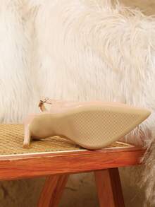 Tacchi alti a punta sexy con tacco sottile e cinturino posteriore, eleganti, scarpe décolleté da donna - Albicocca - Visualizzare 7