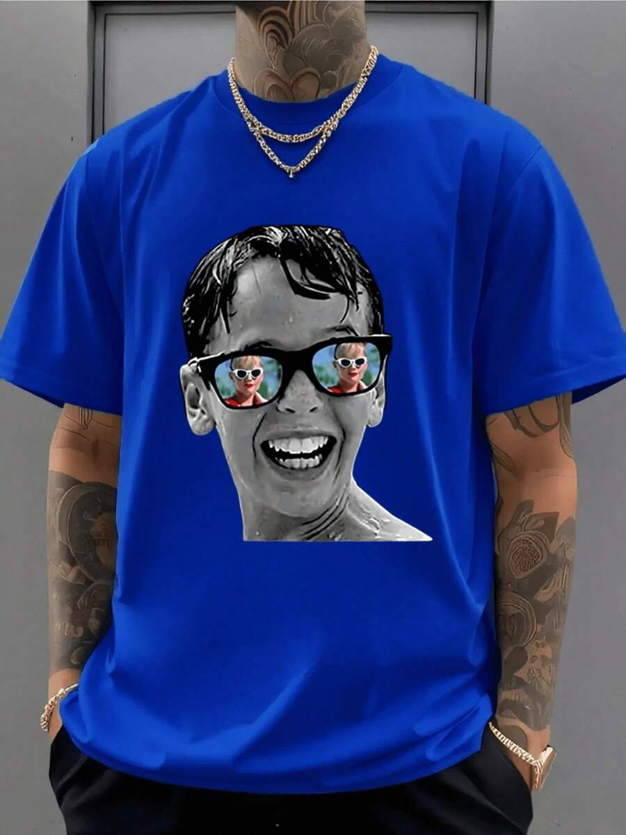 Witllent Men's 100% Cotton The Movie Sandlot - Camiseta De Manga Corta De Algodón Suave Con Estampado Gráfico Para Hombre, Casual, Cuello Redondo, Color T-Shirt, Men's Christmas Heavy Cotton T-Shirt(1 PC)100% Cotton - Azul - Ver 1