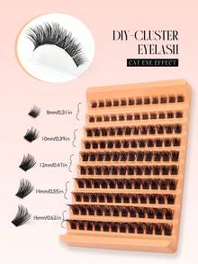 Bộ 120 sợi mi giả Asiteo D-Curl tự nhiên, mềm mại, tự nối, dài 8-16mm, dày 0.07mm, 10 hàng, chống thấm nước, hình dáng 3D giống lông chồn, bền lâu, phù hợp cho cả trang điểm nhẹ và đậm, tiện lợi mang theo hàng ngày. - D - Xem 3