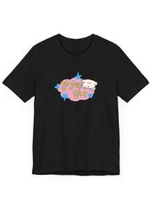 Una camiseta de manga corta para mujer, moderna, a la moda, retro y de corte holgado, adecuada para actividades al aire libre en primavera y verano.Nueva colección de primavera/verano 2026 para mujer: "Empieza una vida como en un cómic", camiseta de manga corta para mujer con cuello redondo y estilo casual.blusas para mujer,blusas casuales para dama,tops,, mujer premium,y2k,playeras de mujer curvy,ofertas y liquidaciones ropa mujer,playeras deportivas para mujer,,playeras de hombre, mujer,blusas>elegante K58X - Negro - Ver 8