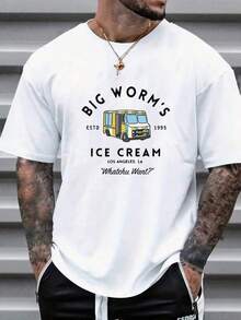 Camiseta casual de cuello redondo para hombres - Blanco - Ver 1