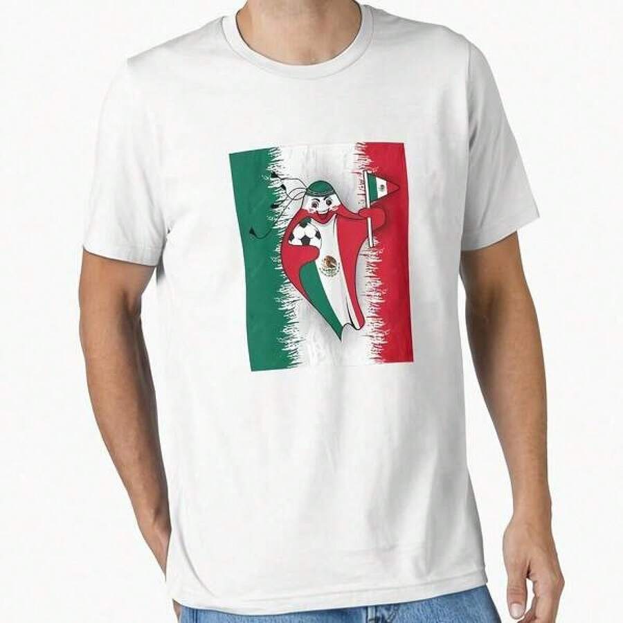 Mascota de la Copa Mundial 2022, Fútbol Nacional de México, Fútbol Retro de México, Camiseta Esencial de Fútbol de MéxicoEsta camiseta de algodón de 220 gramos es la combinación perfecta de comodidad y moda para cualquier aficionado al fútbol. Esta camiseta, especialmente diseñada para hombres y mujeres, utiliza tejidos suaves y transpirables para crear un ajuste fascinante y es ideal para días de competición o ropa casual. Hecho de algodón de alta calidad, duradero y suave al tacto. Ya sea que apoyes a tu equipo favorito, participes en un partido de ocio o disfrutes de un día relajado, esta camiseta multifuncional es el último complemento de tu armario. - Negro - Ver 1
