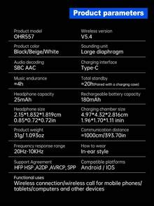 Acer 宏碁官方正品 OHR557 蓝牙耳机，TWS 无线入耳式耳机，立体声低音，睡眠模式，低延迟游戏，舒适佩戴，适合学习、商务、运动、骑行，兼容手机、平板电脑、笔记本电脑，是圣诞节/情人节的理想礼物 - 均碼 - 查看 12