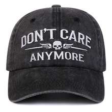 1顶男士“Don't Care Anymore”刺绣水洗棒球帽，户外运动防晒休闲帽，适合春秋季旅行、海滩、派对等场合。 - 多色 - 查看 6