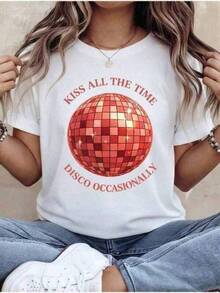 H‑Arry S‑Styles White Crew Neck Unisex T‑Shirt For Adults & Kids, Casual Summer Streetwear Top, Holiday & Festival Outfit, Family Matching Wear, Retro Pop Disco Ball Graphic Tee For Music Fans, Soft Breathable Short‑Sleeve Fan Support Shirt, Ideal Gift For H‑Arry S‑Styles Fans, Friends & Family;Women Trending Unisex Spring Summer Outfits;Playeras De Mujer Algodon Blusas Frescas Para El Calor Blusas Dama Playeras De Dama Playeras Mujer Blusa Blanca Playeras Basicas De Mujer Blusas Oversize Para Dama Playeras Oversize De Mujer  Y2k Mujer Verano Camisetas De Mujer Algodón Playeras Para Mujer Blusas Casuales Para Dama Envio Nacional - Blanco - Ver 8