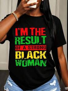 Women's T-Shirt: I Am The Result Of A Strong, Colorful Print, Casual Clothing For Everyday Wear And Pride Celebrations - 黑色 - 查看 6