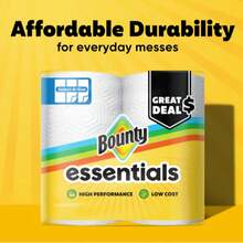 Bounty Essentials Select-A-Size Paper Towels, 6 Count, White, Absorbent Household Cleaning Paper Towels - Roll - View 3