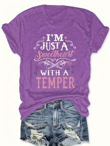 Women's T-Shirt For Spring And Summer - 黑色 - 查看 6