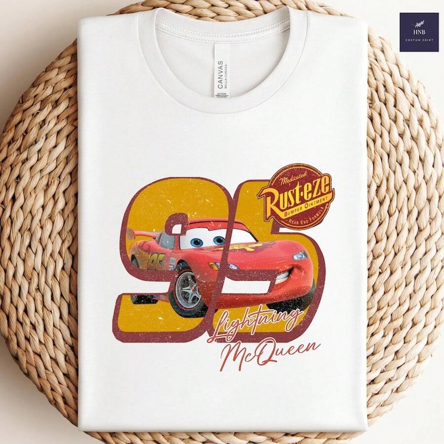 Lightning McQueen Shirt: Vintage Cars Tee -- Disneys Disneyland Paris The Magic Kingdom Disneyesque The House Of Mouse Mickey Mouse Empire Modest Summer Outfits Take That T Shirt Summer Coord Tops For Women Summer Summer Clothes Women Summer Clothes Summer Tops Summer Tops Women Summer Co Ord Summer Top Summer Outfits White Top Black Top Holiday Outfits For Women Tops For Women Summer Holiday Gifts Valentine's Day Gifts Earth Day Gifts Oktoberfest Gifts Summer Bank Holiday Gifts - trắng - Xem 1