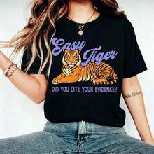 Cómodo Camiseta para Profesor de Inglés, Camiseta ELA Cite Your Evidence, Camiseta de Gramática y Puntuación, Regalo Divertido para Profesor de Inglés, Easy Tiger, playeras de mujer algodon, blusa casual mujer,  mujer - Negro - Ver 1