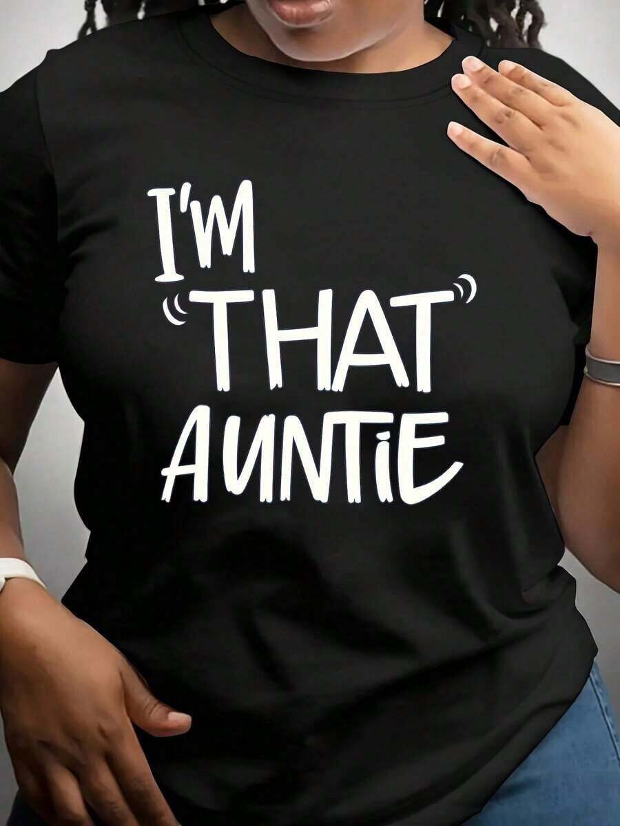 Women's Plus Size Casual T-Shirt With A Vintage-Style "I'M NOT RUDE" Graphic Print, Short Sleeves, Crew Neck, Comfortable And Suitable For Everyday Wear, Vacations And Outdoor Activities. 100% Cotton - 13 - 查看 1