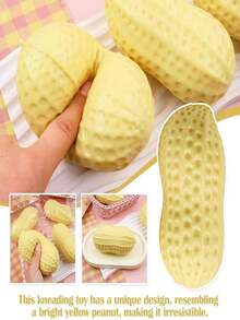 1pc Peanut Shaped Stress Relief Toy - This Lifelike Peanut-Shaped Squeezy Toy Is Made Of High-Quality TPR Material, With A Comfortable Touch And Slow Rebound. It Is A Cute Little Item Designed Specifically For Adults. Whether It's For Work, Study Or Relaxation, It Is An Excellent Companion On Your Desktop, And Also A Great Choice For Holiday Gifts, Party Favors Or Christmas Surprises. - Multiple Styles - View 2