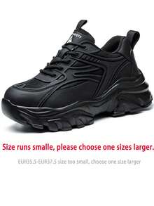 Dian Sen Zapatos de con puntera de acero, ligeros y de talla pequeña, zapatos de trabajo y deportivos para hombres, zapatos con puntera de acero fáciles de usar, zapatos de trabajo y deportivos cómodos y transpirables, versión para mujer, zapatos de trabajo para hombres, zapatos de con puntera de acero anti-aplastamiento para hombres, zapatos deportivos de con puntera de acero anti-aplastamiento para hombres (talla EUR35.5-EUR37.5 demasiado pequeña, elija una talla talla grande grande) - Negro - Ver 13
