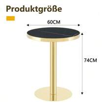 Modern Round Side Table With A Gold Stainless Steel Frame And Marble-Effect Top For The Living Room; A Luxurious Side Table With A Stable Base. - 黑色 - 查看 11