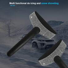 1pc Car Rhinestone Ice Scraper With Long Handle, Frost Remover Brush For Windshield, Stainless Steel Scraper, Car Winter Accessory Suitable For Cars, Trucks, SUVs, Snow Shovel - Multicolor - View 11