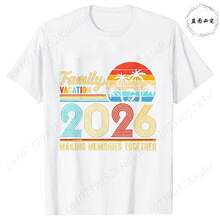 Camisetas Retro Vacaciones Familiares 2026: Tops con Gráficos Vintage de Palmas al Atardecer, Moda para Hombres y Mujeres, Creando Recuerdos Juntos, Camisetas de Vacaciones - Blanco - Ver 8