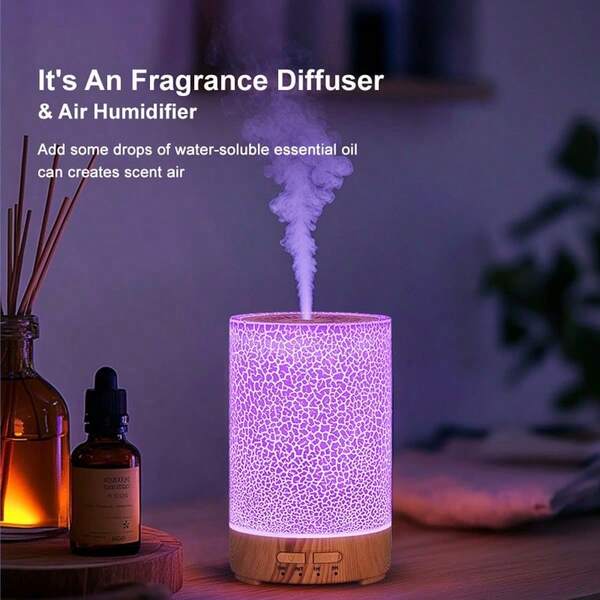 Difusor de aromas, difusor de aceites esenciales, humidificador de aire, humidificador de escritorio ultrasónico mini con 7 luces de colores, adecuado para el hogar, la habitación, la oficina