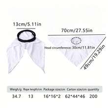 Adjustable Dog Keffiyeh Headscarf, Pet Arabian Headpiece Elastic Headband, Fun Saudi Style Desert Headscarf Hat Suitable For Small & Medium Dogs Cats, Comfortable No Pressure, Halloween Costume Party Prop - Black and White - View 4