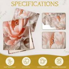 1pc Delicate Peony Floral Pattern Table Runner, Soft Pink & Beige Color, Elegant Style, Suitable For Home Gatherings, Indoor/Outdoor Decor, Entryway, Coffee Table, Living Room Ambiance, Kitchen Dining, Natural Holiday Gift - Baby Pink - View 6