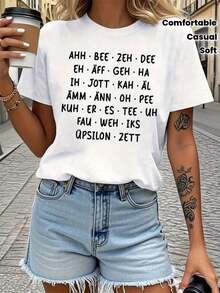 1 pieza Imagen del artículo 1 pieza Camiseta de mujer con letras alemanas, texto en alemán, manga corta, talla S (2) 180g 100% algodón, los diseños están impresos. Unisexo. - Blanco - Ver 1
