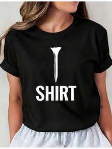 Camiseta Vintage Estampada para Hombre y Mujer 01, Top Casual de Cuello Redondo, Ropa Cómoda para Mujer - Negro - Ver 1