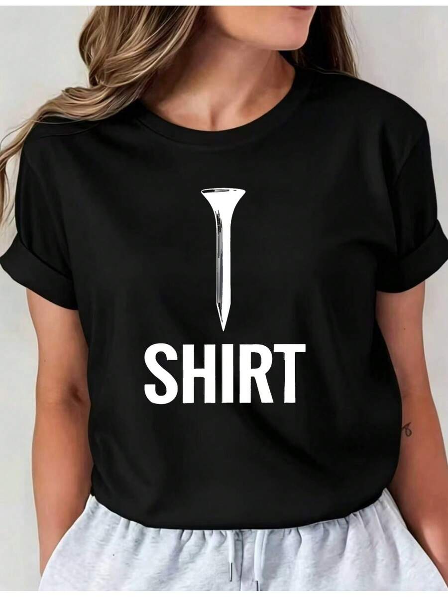 Camiseta Vintage Estampada para Hombre y Mujer 01, Top Casual de Cuello Redondo, Ropa Cómoda para Mujer - Negro - Ver 1