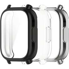Casing Pelindung Layar untuk Redmi Watch 5 Lite TPU Slim Case Cover [Bingkai Warna Logam Berlapis] [Cakupan Penuh 3D] Shell Pelindung untuk Redmi Watch 5 Active SmartWatch (3 Paket-3) - Hitam + Transparan + Abu-abu - View 10