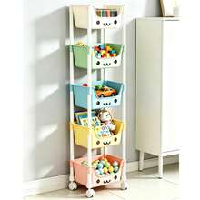 Multi-Layer Rolling Storage Cart, Kids Toy Organizer With Wheels, Multifunctional Movable Trolley For Playroom Bedroom Bathroom Kitchen - View 4