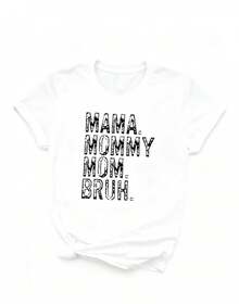 Artículo de 3 moda: camiseta casual de manga corta para mujer, camiseta con estampado de Joshua Mama, camiseta de manga corta con cuello redondo para mujer, top deportivo casual transpirable de algodón puro, regalo para vacaciones, camiseta de primavera con diseño de mariposa para Pascua, camiseta para mujer. - Blanco - Ver 2