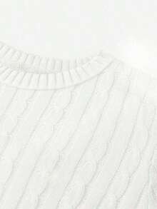 Suéter blanco, negro, caqui de primavera y verano con estilo minimalista de moda, casual de negocios, elegante para vacaciones, versátil y de ajuste ceñido, estilo retro coreano - Blanco - Ver 7