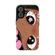 Dreamy INS Glittering Big Eyes Comic Girl Lovely Phone Case, Cute Kawaii Big Eye Anime Phone Case For IPhone 17 16 15 14 13 12 11 Pro Max X XS & SS Galaxy S21–S25 Plus Ultra, Kawaii Aesthetic Big Eyelash Tough Case,Cute Y2K Cartoon Girl Gift For Her Him - 1pc - 查看 1