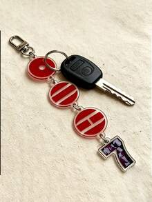 2D Flat - 2D Acrylic Keychain And Bag Pendant, Double-Sided Printed Charm, Red Design - Multicolor - View 5