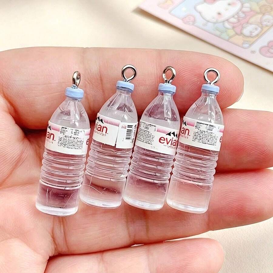 10/11pcs Resin Mini Water Bottle Pendant DIY Jewelry Making Kit, Transparent Pendant Accessories Suitable For Earrings, Necklaces And Crafts - Multicolor - View 1