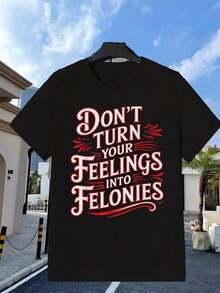 Camiseta Y2K con diseño único "No transformes tus sentimientos en delitos" ideal para los amantes de la moda mexicana, cómoda y estilosa, perfecta para lucir en cualquier ocasión, exprésate con este mensaje audaz que resalta tu personalidad. - Negro - Ver 1