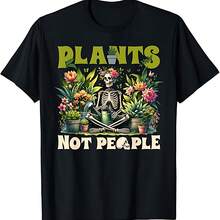 Plants Not People - Camiseta divertida para el amante de la jardinería - Negro - Ver 1