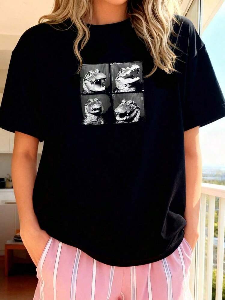 Pure Cotton T-Shirt With Cool Orca Design For Men, Women And Children - Đen 3 - Xem 3